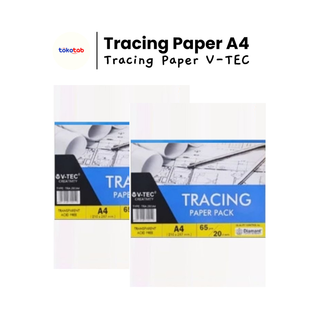 

Tokotab - V-TEC Tracing Paper A4 65 GSM 20 Sheets