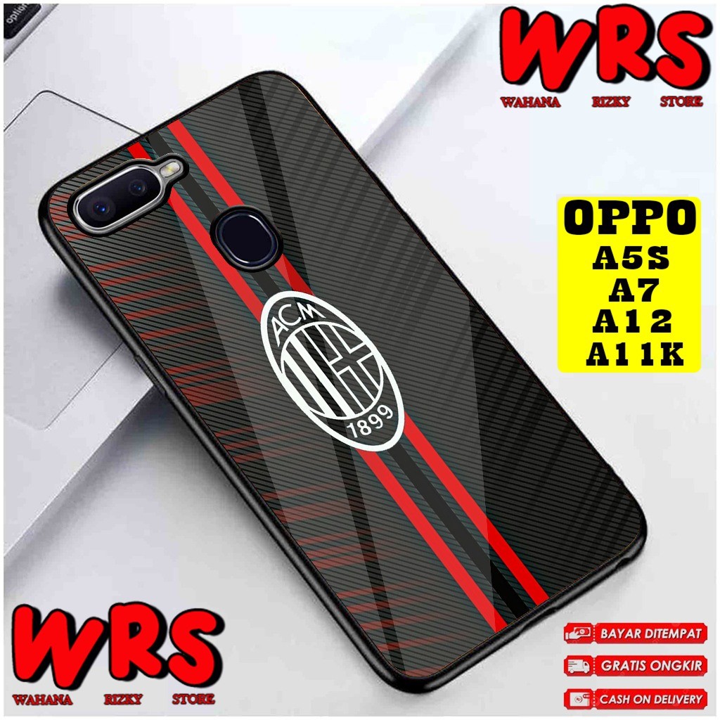 Skin Case  OPPO A3S A1K A5S A7 A11K A12 A5 A9 2020 Motif CLUB BOLA AC MILAN Case Karakter,Anime,Abst