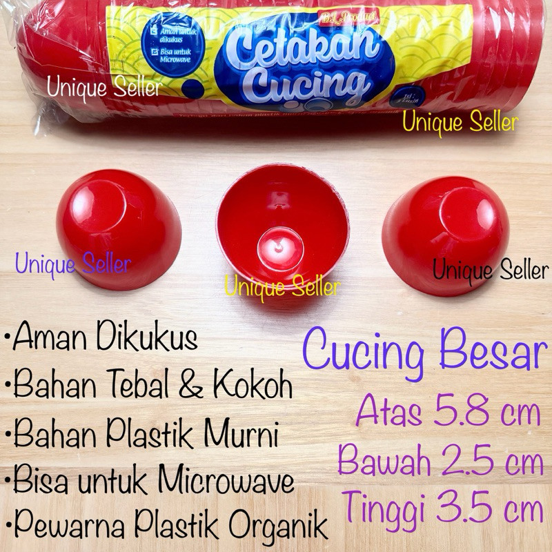 [Isi12] Cetakan Cucing Besar 5.8 cm Merah / Cetakan Kue Mangkok / Cetakan Kue Apem / Cetakan Pudding