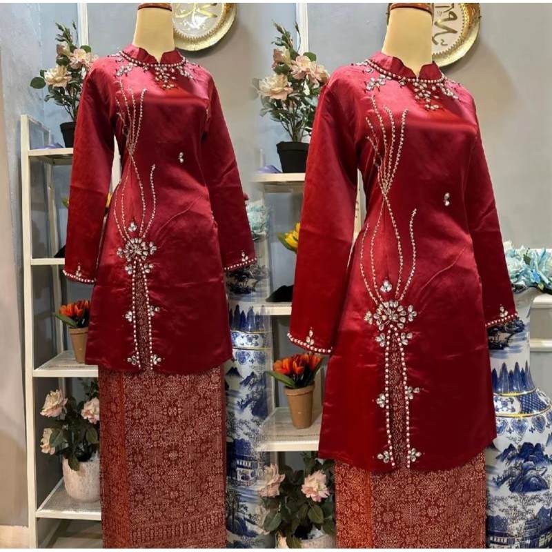 RD-Baju Kurung Melayu / Set Baju Kurung Payet Melayu / Baju Kurung Songket / kebaya ibu besan