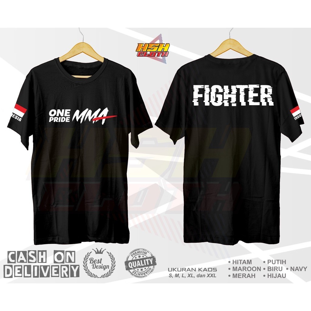 Baju Kaos Distro MMA One Pride MMA Baru FIGHTER Sports Bisa Custom