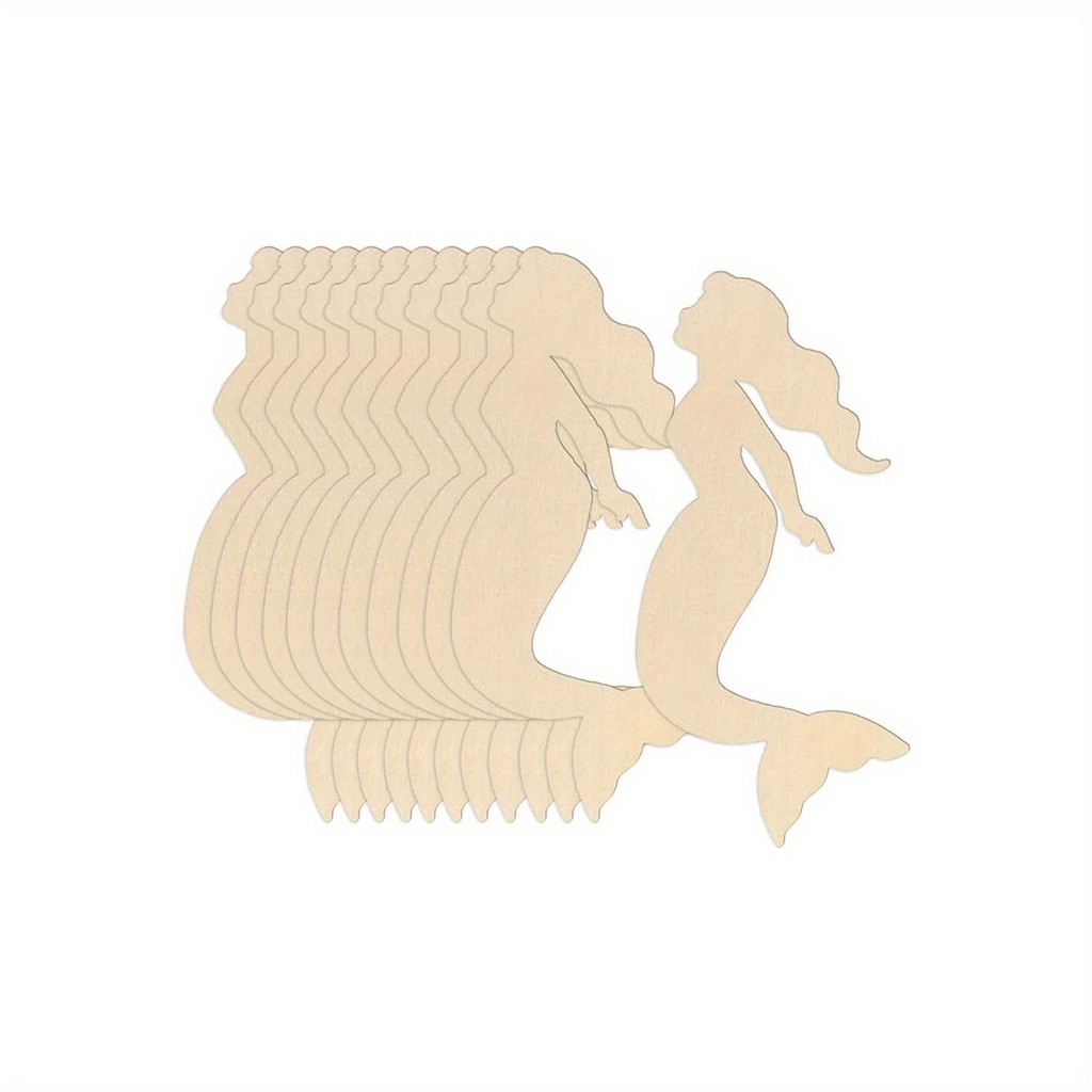 

20/30/40 Mermaid wood DIY crafts, unfinished wooden mermaid decorations, suitable for collages, paintings, birthday decorations