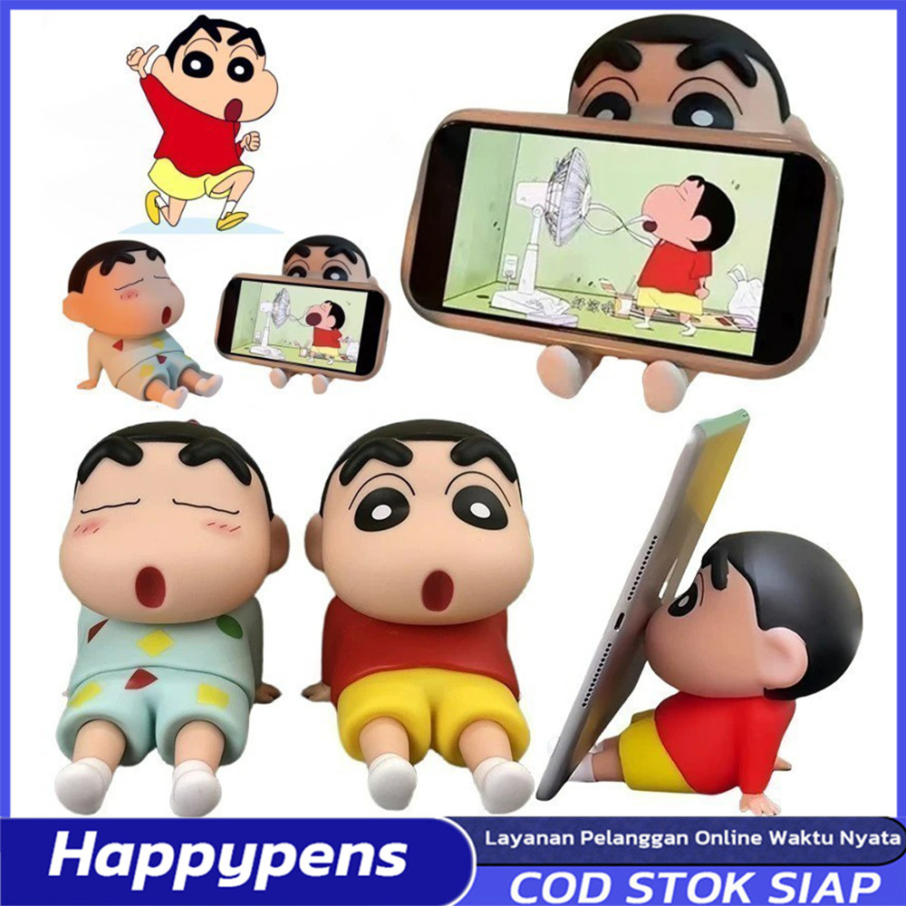 Tempat Telepon Krayon Shin-chan Ornamen Desktop Figure anime Dudukan Ponsel Shinchan Phone Holder