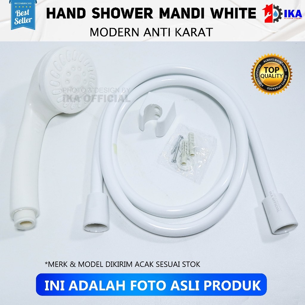 Hand Shower White Deras - Shower Kamar Mandi Set Selang dan Kepala Putih Hand shower mandi MODEL TOT