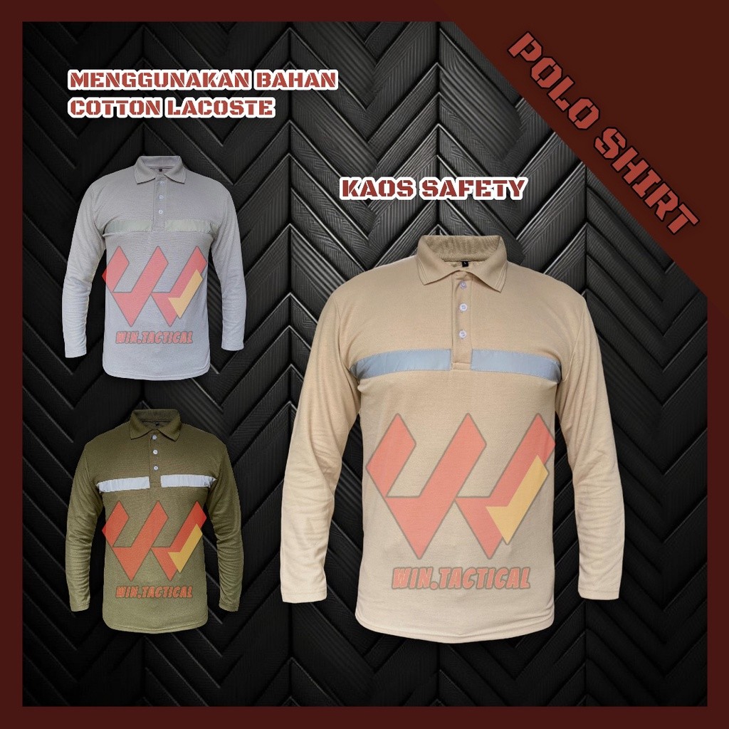 Terbaik Promo Shopee T-shirt Safety / Polo Safety Kaos polo / pakaian pria / krah polo polosan / len