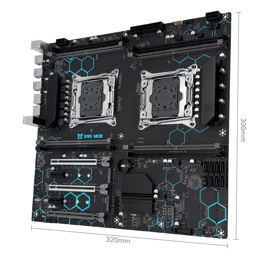 X99 MD8 Motherboard LGA 2011-3 Support Dual Xeon CPU Processor  Slot 8 DDR4 RAM Memory MAX 256GB USB