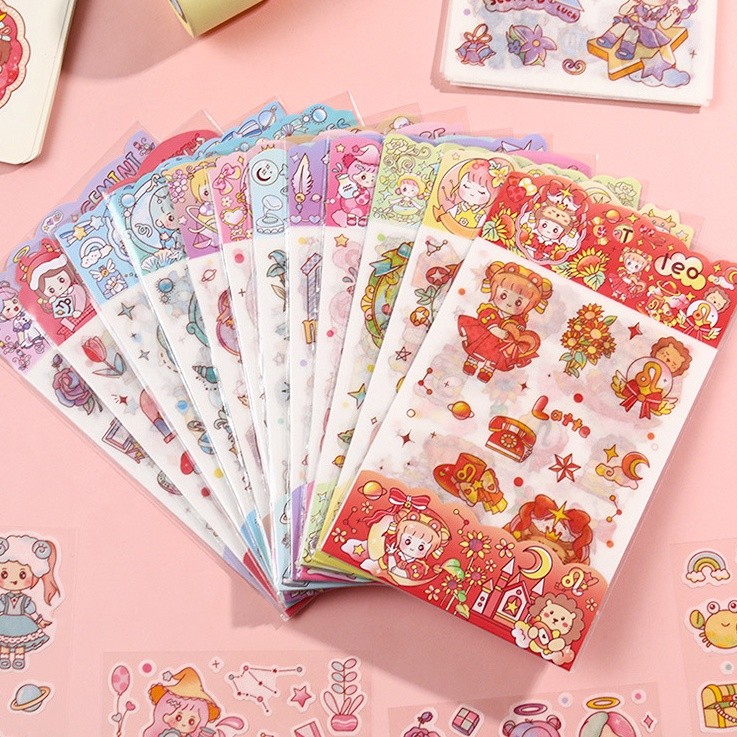 

❀SS❀ STICKER JOURNALING MOTIF ZODIAC / STIKER TEMPEL / STICKER HIAS MOTIF ZODIAC AESTHETIC