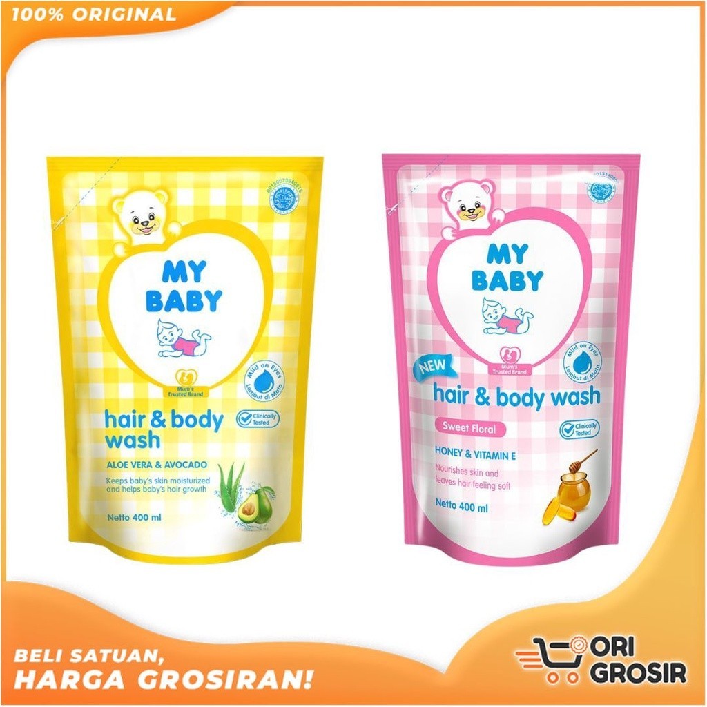 ORI 100% MY BABY Hair & Body Wash Refill - Sabun Bayi & Shampo Isi Ulang 2in1