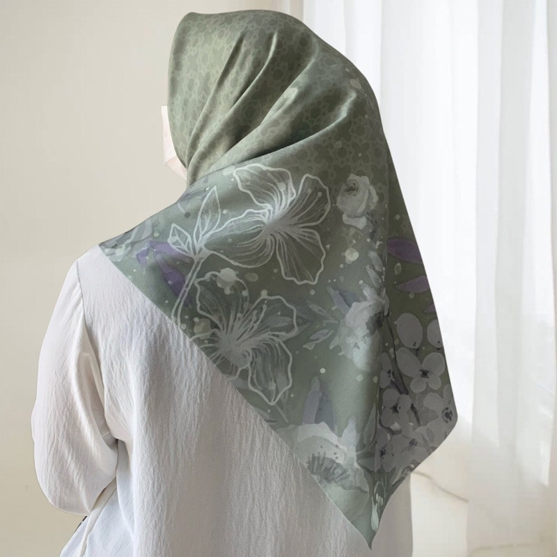 Hijab Segiempat Motif, Hijab Square, Hijab Motif