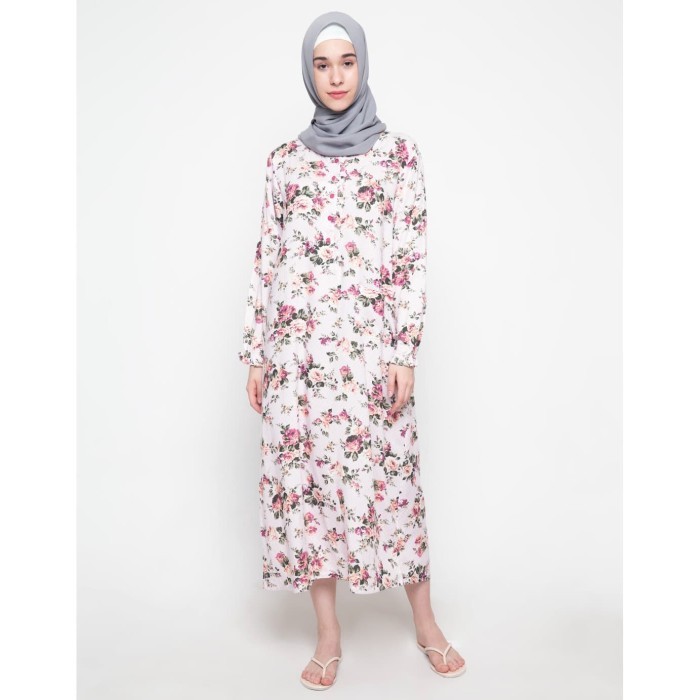 ✨READY✨ -St.Yves Daster Muslim Mawar Antik/Daster Menyusui/Baju Menyusui - Hijau, M