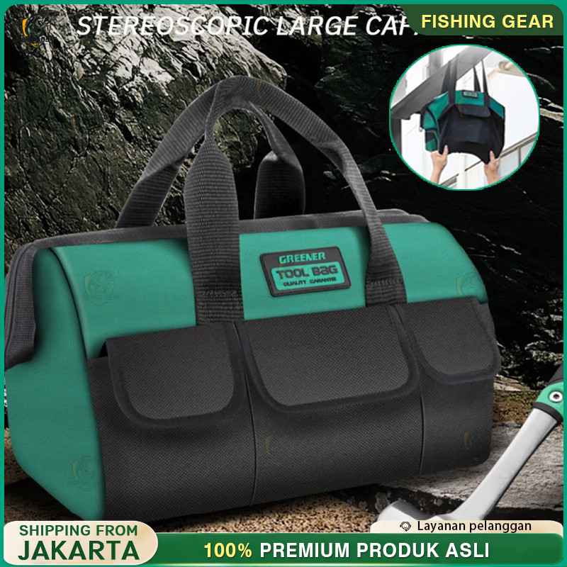 GREENER Tool Bag 13 - 20 Inch Kain Oxford Tebal Tas Alat Perkakas Kuat Tas Perkakas Toolkit Toolbox 