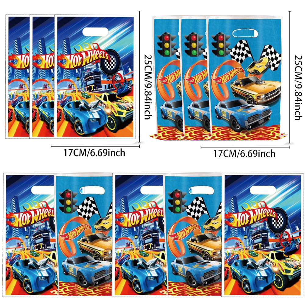

Hot Wheels Birthday Party Decoration Plastic Gift Bags Race Car Candy Bag Baby Shower Girls Boys Party Supplies Decoration