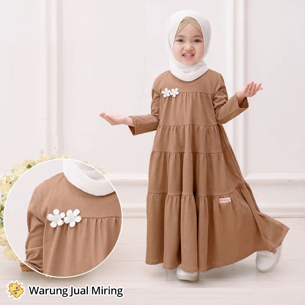 Baju Gamis Macca1124 Anak Perempuan & Dewasa 1-16 Tahun Baju Muslim Anak Perempuan Manasik Terbaru 2