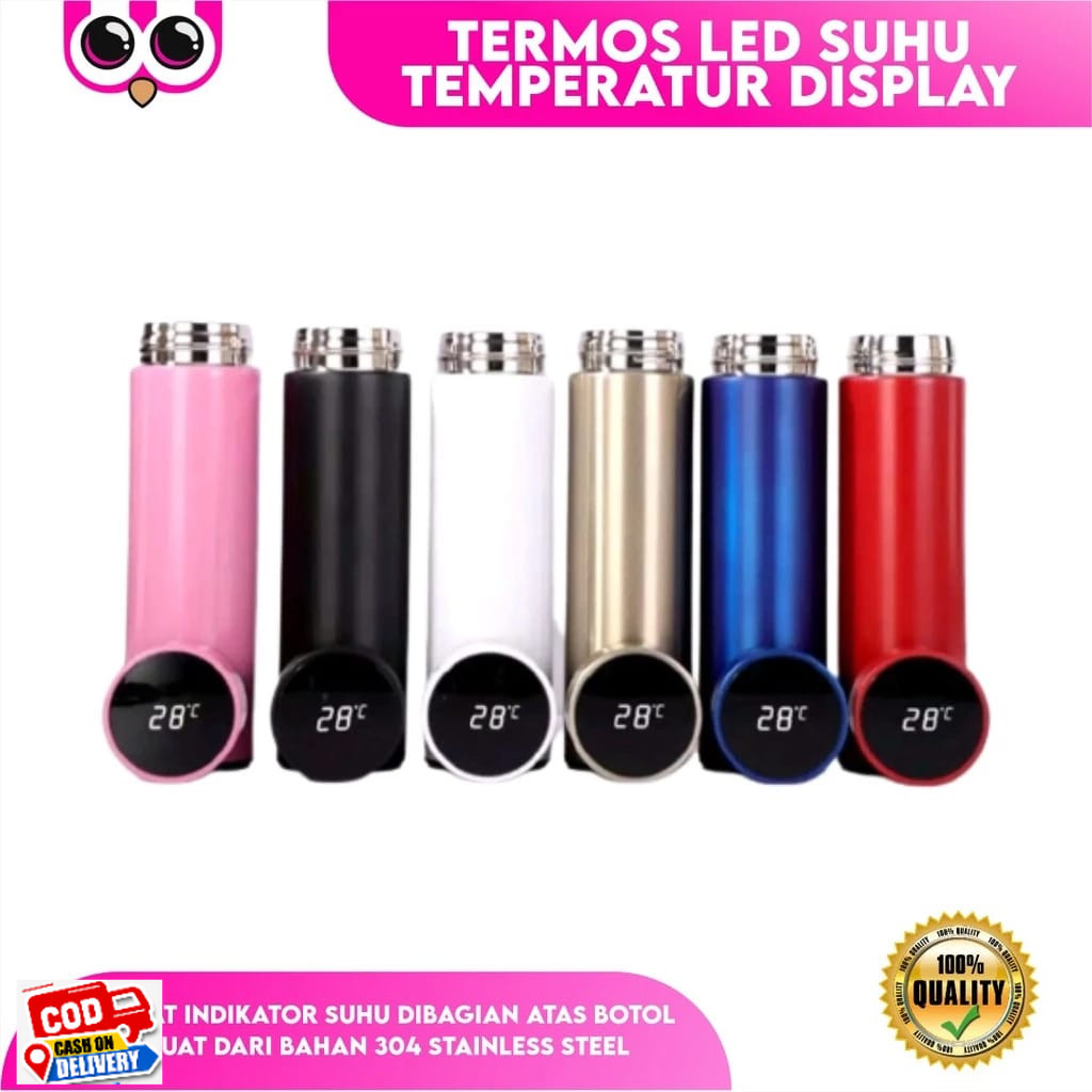 Termos LED Vacum Mini Suhu Temperatur Smart Sakura Tumbler Kopi Stainless Steel Aesthetic Botol Minu