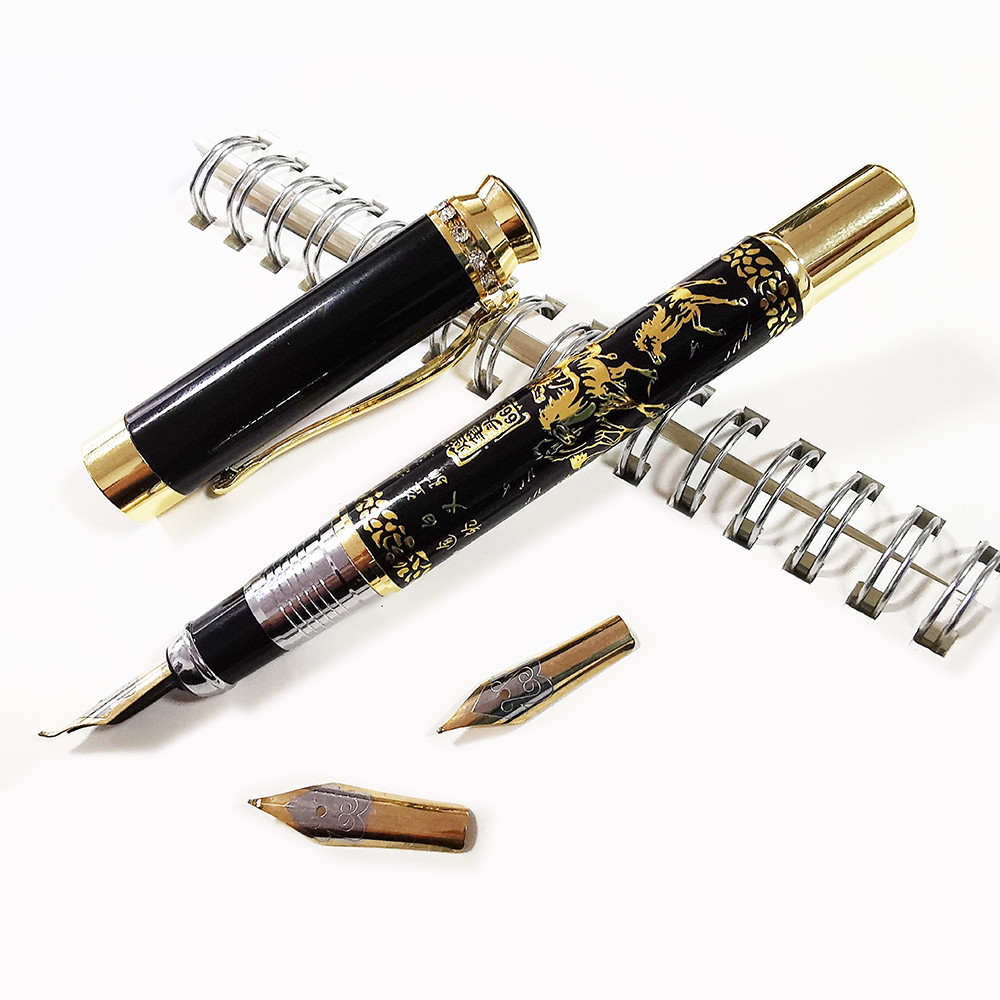 

Fine Fountain Pen 1 Pen Plus Two Nibs Chinese Classical Style Calligraphy Write Signature Gift Pen Student Stationery Office