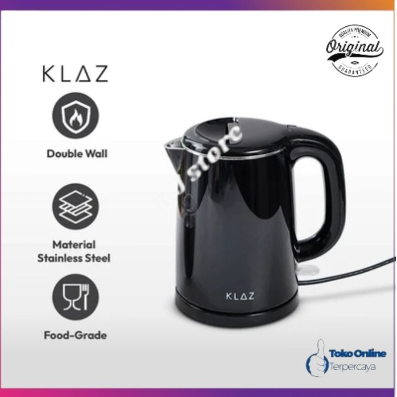 Klaz 1 Ltr Teko Listrik Double Wall/teko listrik/pemanas air