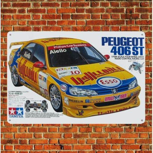 Metal Poster Vintage Rc Car Tin Sign Plaque Tamiya 406 St