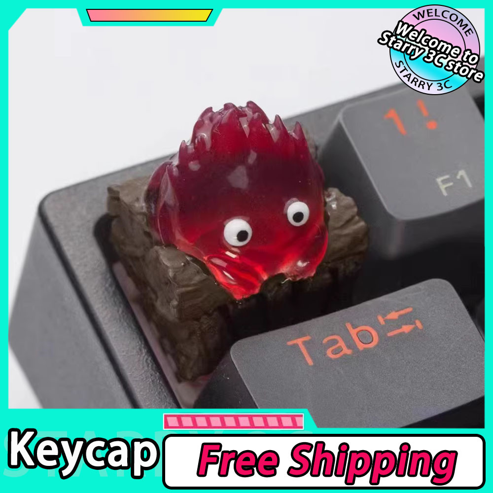 Calcifer Mechanical Keyboard Keycaps Customized Cute Keycap Cartoon Original Design Keycaps For Keyb
