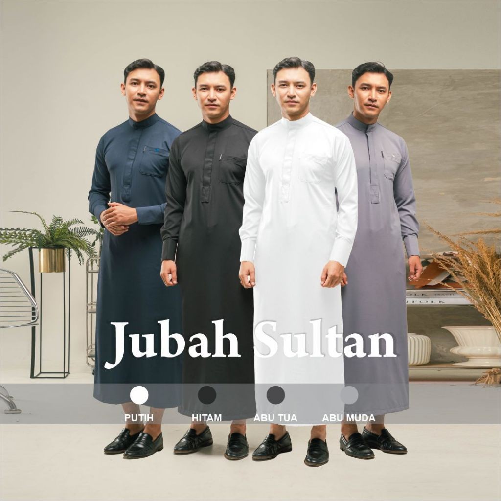 KHOIRUMMAH Jubah Sultan | Jubah Polos Sultan | Gamis Pria Dewasa Slimfit Lengan Panjang | All Varian