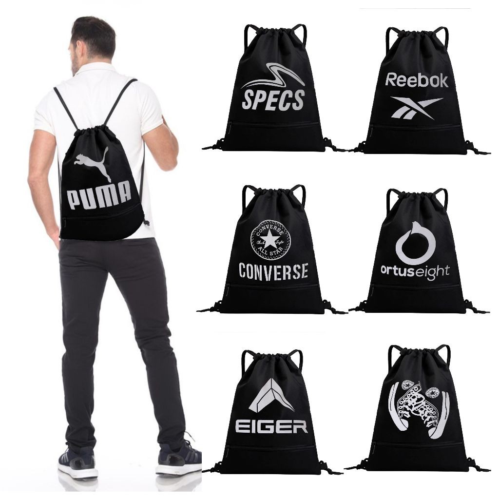 Tas Serut Olahraga Anti Air / Tas Futsal / Tas Serut Sepatu Bahan Tebal