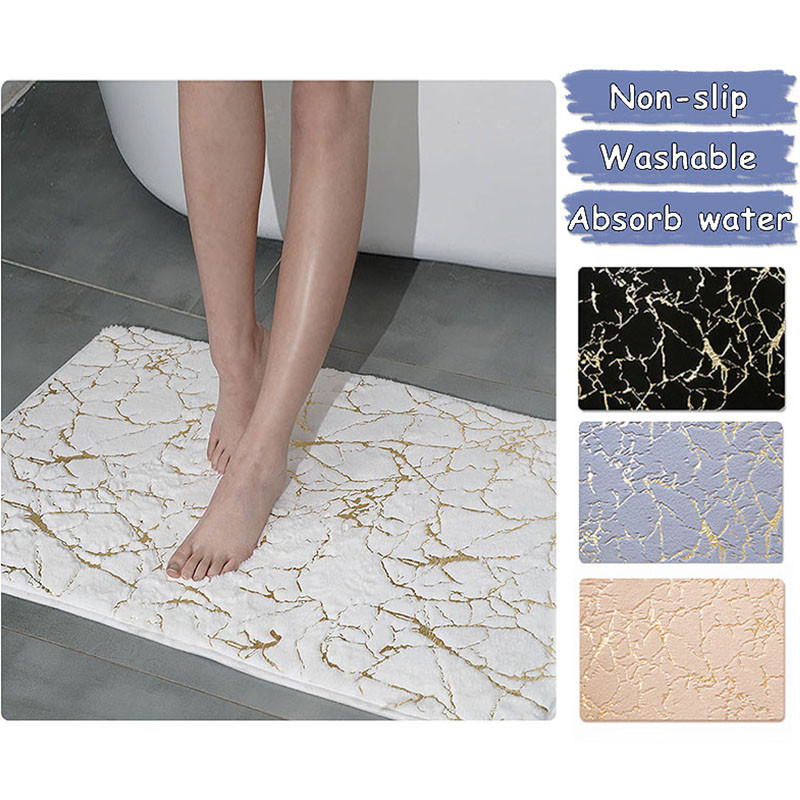 

Bath Mat Modern Living Room Area Small Rug Washable Bedroom doormat Bathroom Rectangle Non Slip Toilet Floor Faux Mat