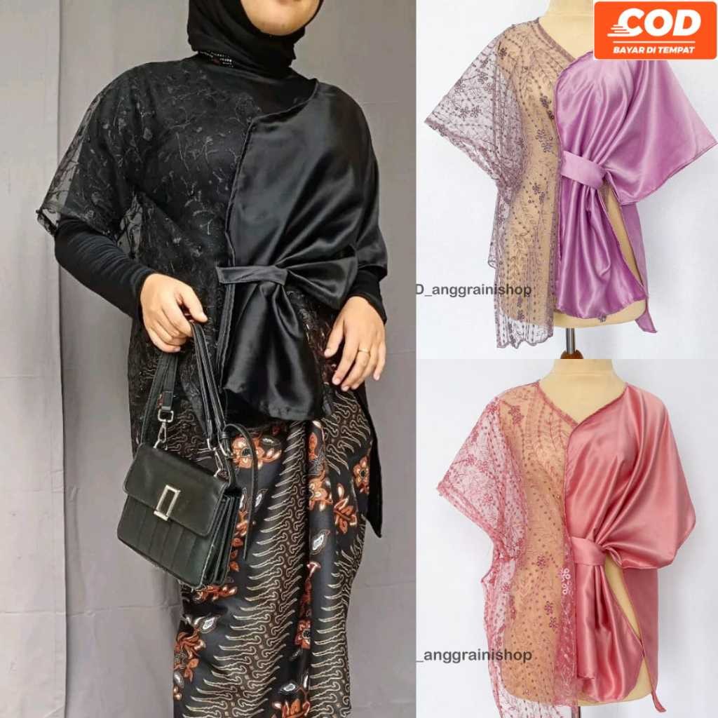 OUTER BROKAT ,KEBAYA TILE, OUTER SATIN, CAPE TILE MIX SATIN