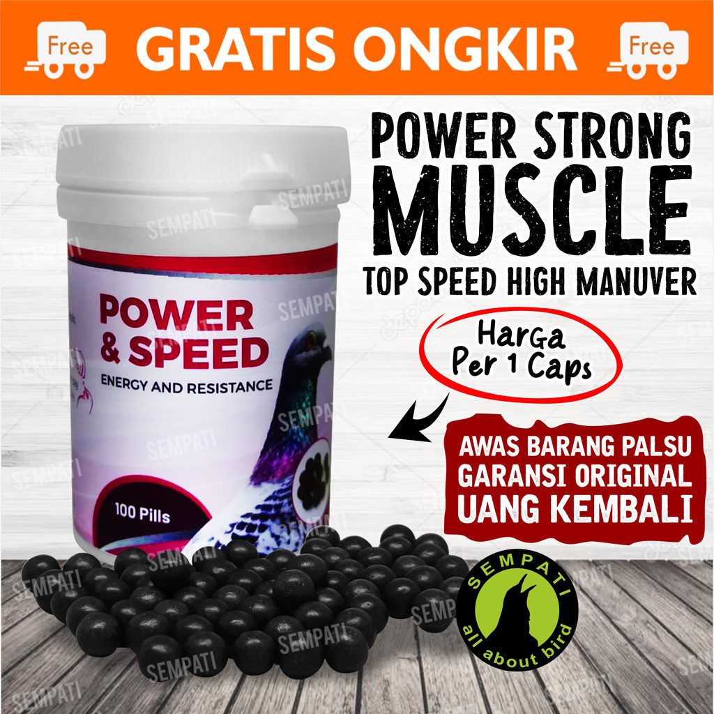 SEMPATI Jamu Pil Doping Merpati Power & Speed Energy And Resistance 100 Pil Vitamin Burung Merpati L