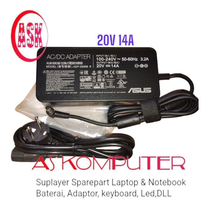 Adaptor Charger Asus ROG Zephyrus Duo 15 SE GX551QS GX551QR Asus ROG Zephyrus S17 GX703HS GX703HR GX