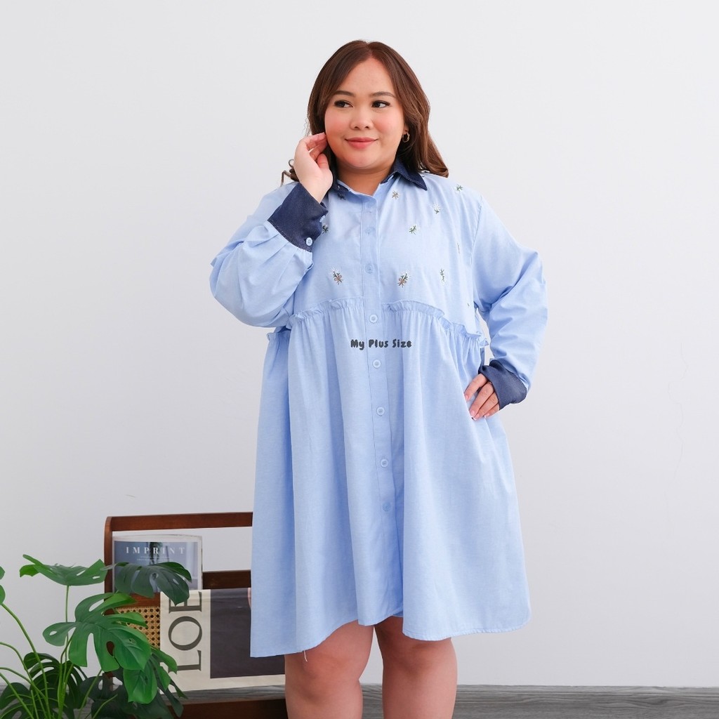 Tunik Bordir Floral Jumbo Wanita 3864, Ld 125, 135, 148 & 158 cm / Tunik Bordir Jumbo Wanita