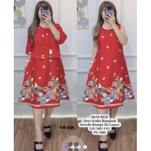 dress scuba bkk rompi 2 in 1  14-tth jumbo xl 2xl 3xl 4xl  8670