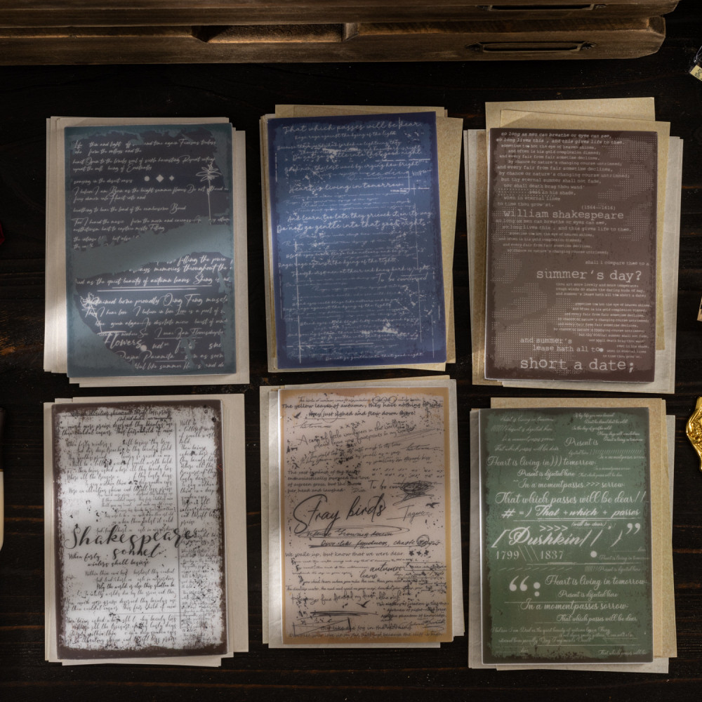 

Card Lover 1 Pcs [Incomplete Poetry Series] Vintage Journal Seal Wooden Stamp Scrapbooking Tools School Office Stationery