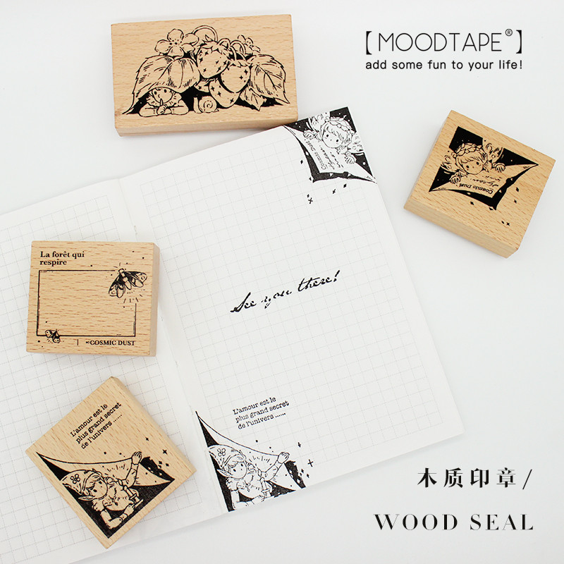 

moodtape vintage wood clear stamp for DIY scrapbooking/photo album Decorative stamp sunflower tulip stamp seal 669509961533