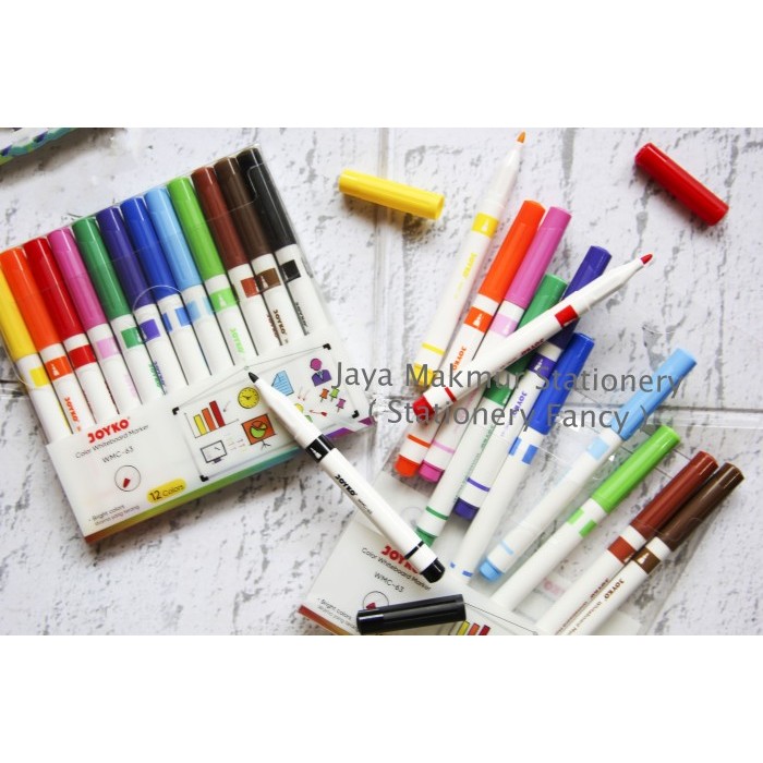 

jt Spidol Warna Whiteboard Marker Joyko WMC-63 (12 Warna)