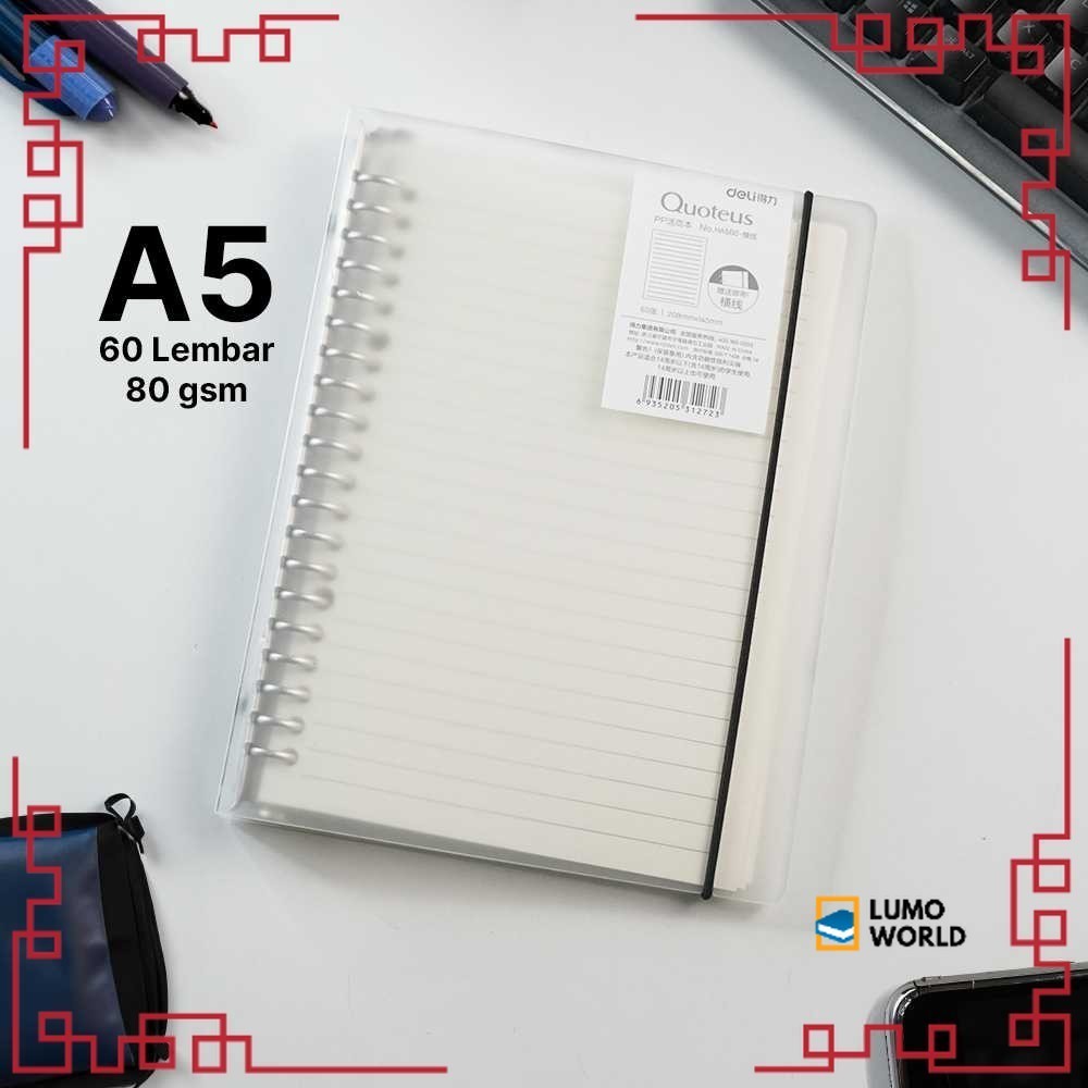 

DELI Buku Binder Catatan Notebook Loose Leaf Book 60 Sheets - HA560