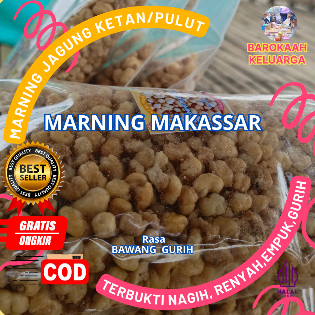 

CAMILAN MARNING SUPER PREMIUM Paling Sultan Premium super duper GURIH/snack premium cocok untuk anak muda Milenial VIRAL JAGUNG KETAN PULUT SEPEREMPAT KILOGRAM (250gr) GURIH ASIN TERBUKTI DAN NAGIH BANGET SPESIAL OLEH-OLEH KHAS SULAWESI