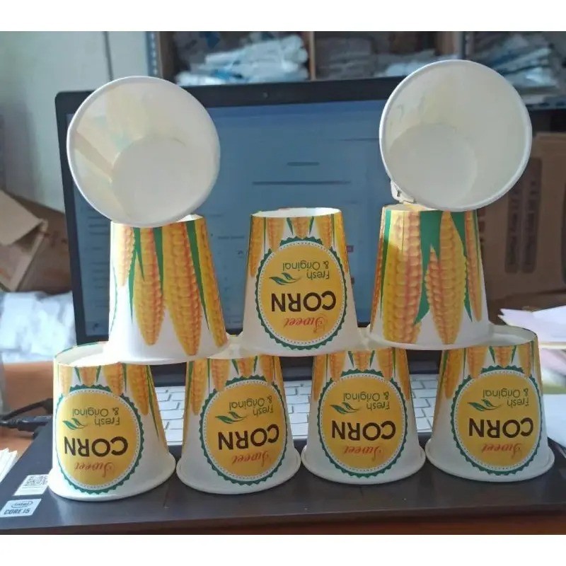 Gelas Kertas Jasuke Jagung | Paper Cup 6,5 OZ Motif Jagung Corn Sweet Isi 50 Pcs