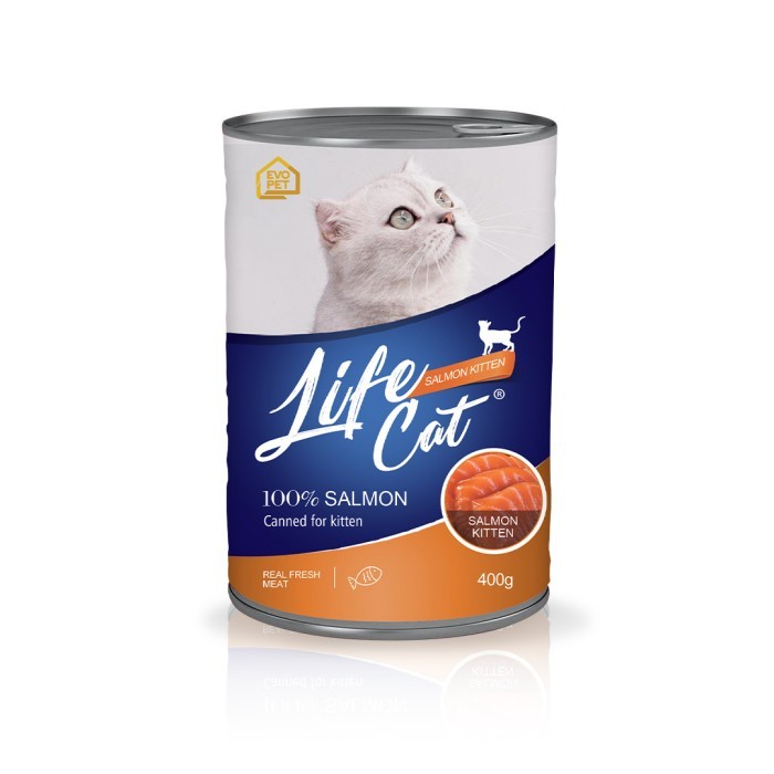 life cat kaleng all varian 1dus / 24 kaleng - wet food life cat kaleng - SALMON KITTEN