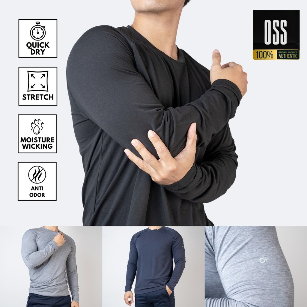 Kaos olahraga lengan panjang pria kaos gym pria lengan panjang GPFIT var 1 original