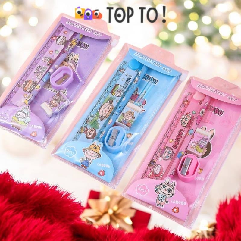 

(5 in1) Study Set Alat Tulis Anak Lucu / Pensil Set Penghapus /Tempat Pensil Buku Tulis Sekolah / Set Dompet Karakter Sanrio Kuromi Melody Cinamorol