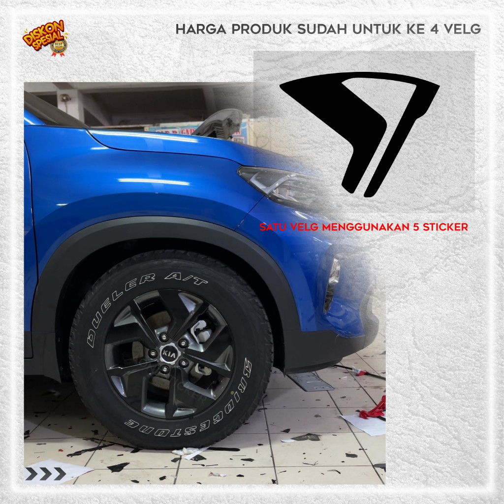 Sticker Velg KIA SONET Delete Chrome Velg Mobil