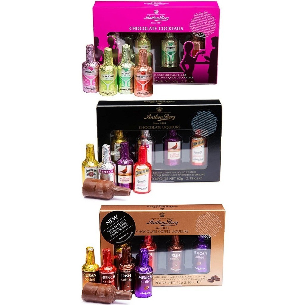 

ANTHON BERG Cocktail, Coffee, Chocolate Liqueurs isi 4pcs 62gr