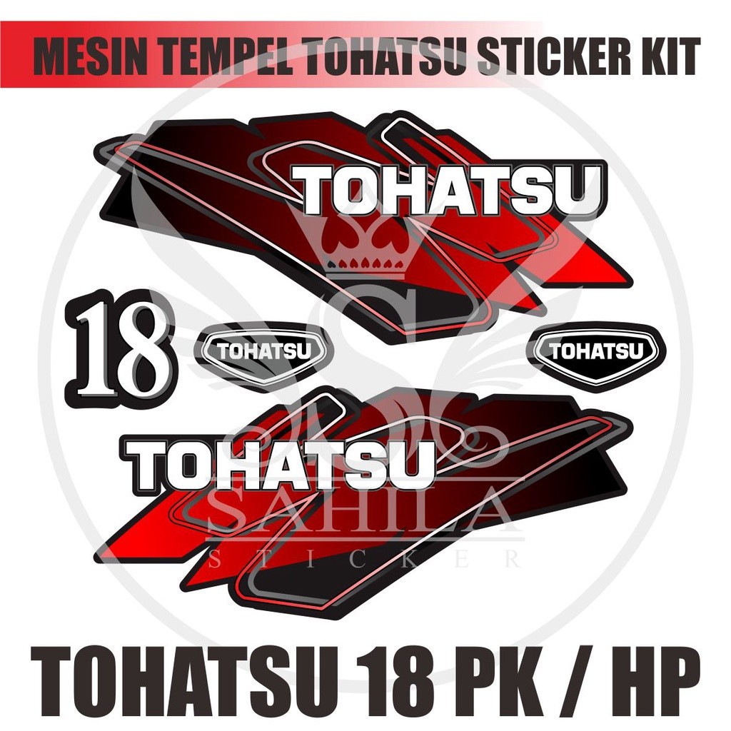 STIKER MESIN TEMPEL TOHATSU 18 HP