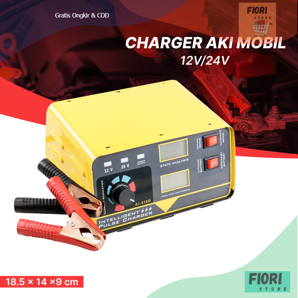 OTOHEROES Charger Aki Mobil Intelligent Battery Charger 12V/24V - AJ-618D
