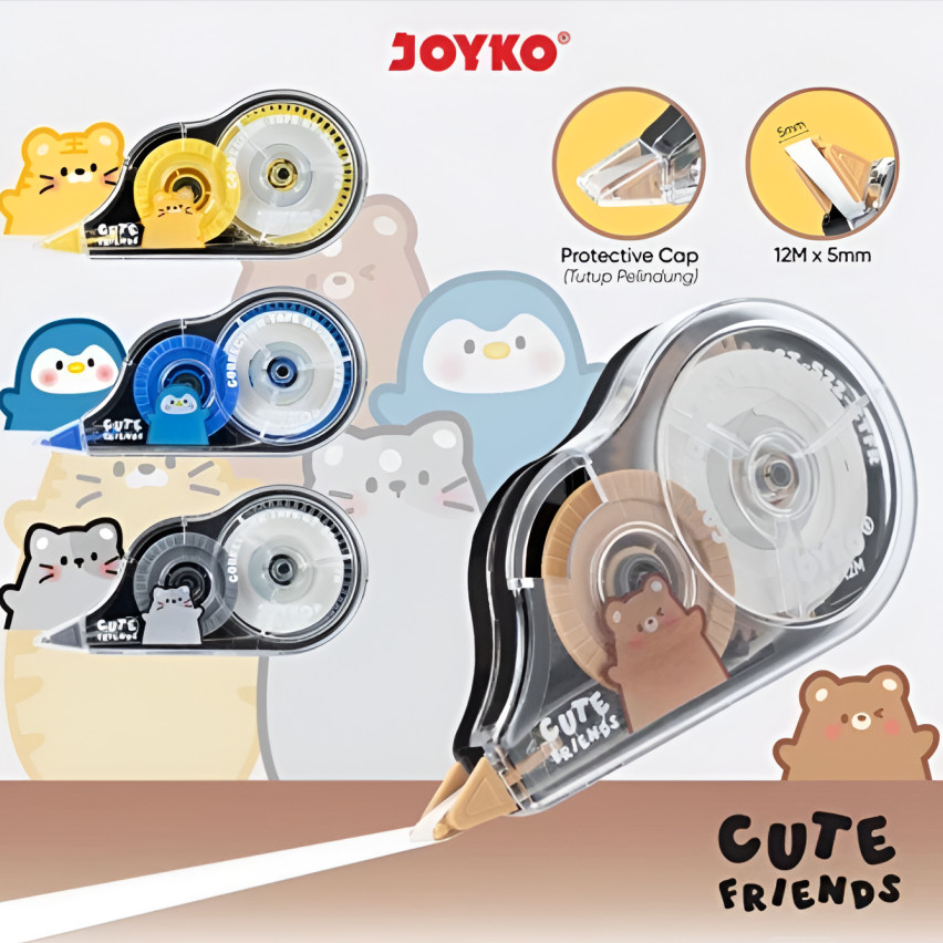 

Correction Tape / Pita Koreksi Joyko CT-522 CTFR Cute Friends - Tip x Tipex Stipo Kertas