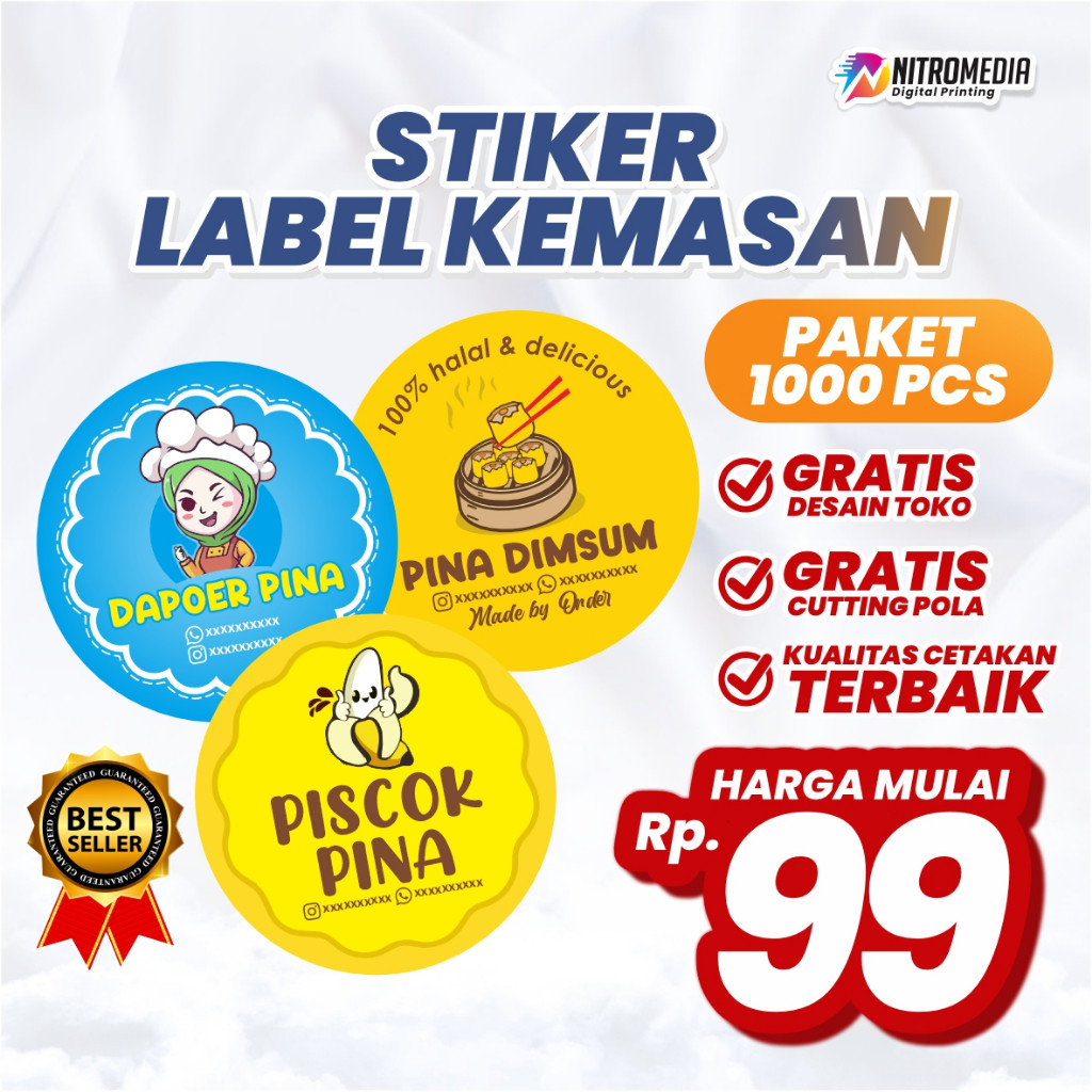 

ORIGINAL PRODUK (1000PCS) Stiker / Sticker / Stiker Label / Sticker Label / Label / Stiker Custom / Sticker Custom / Stiker Label Makanan / Stiker Label Olshop / Cetak Stiker / Stiker Murah BERKUALITAS TERMURAH