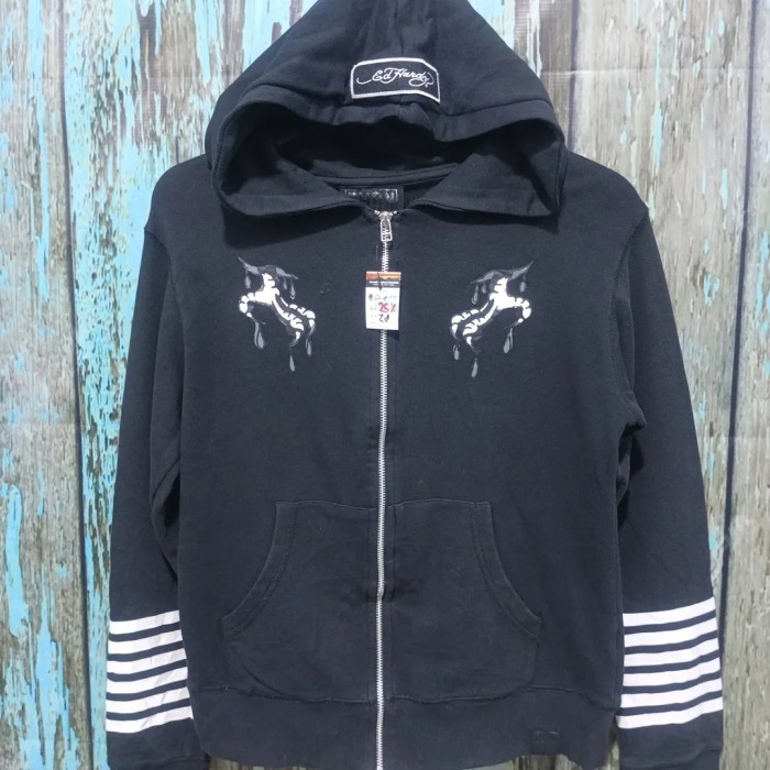 ZIPPER HOODIE ED HARDY SUKAJAN keren like size M ( P 65cm L 52cm)