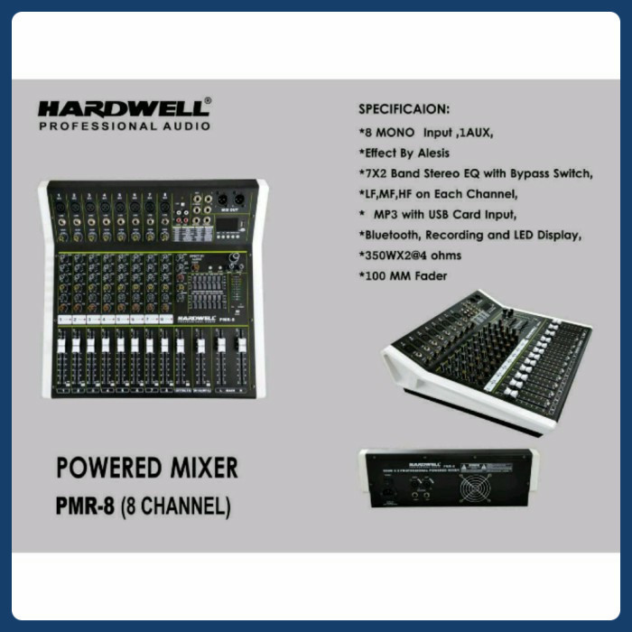 Power Mixer Audio Hardwell PMR 8 | PMR8 New Professional Audio Mixer Karaoke USB Bluetooth Original