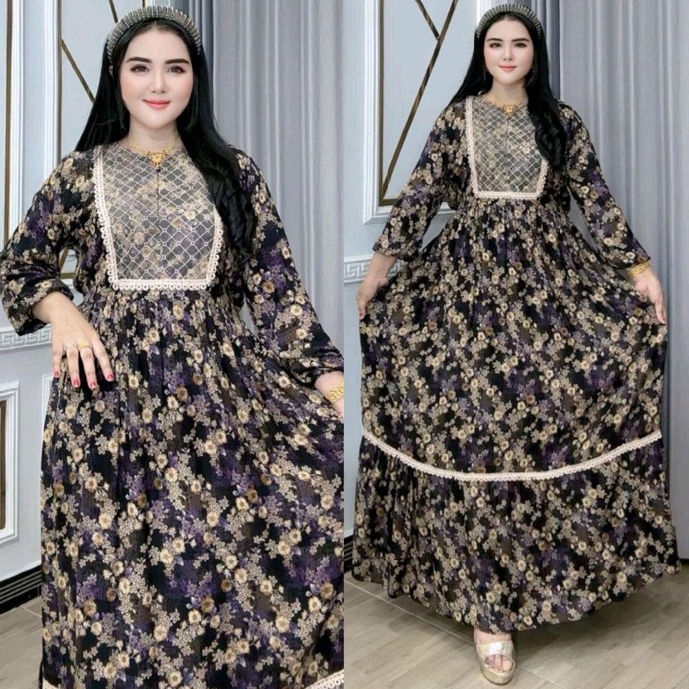 Gamis Wanita Salori Salvina Shiori | Katun Rayon | Standar & Jumbo | Busui Friendly | Resleting Depa