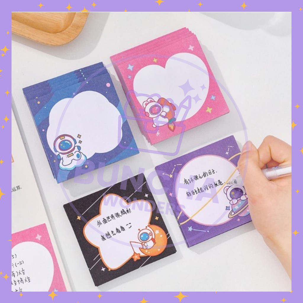 

BW COD - Sticky Notes Motif Astronot Space Tempelan Kertas Catatan Memo Note Karakter Lucu Unik