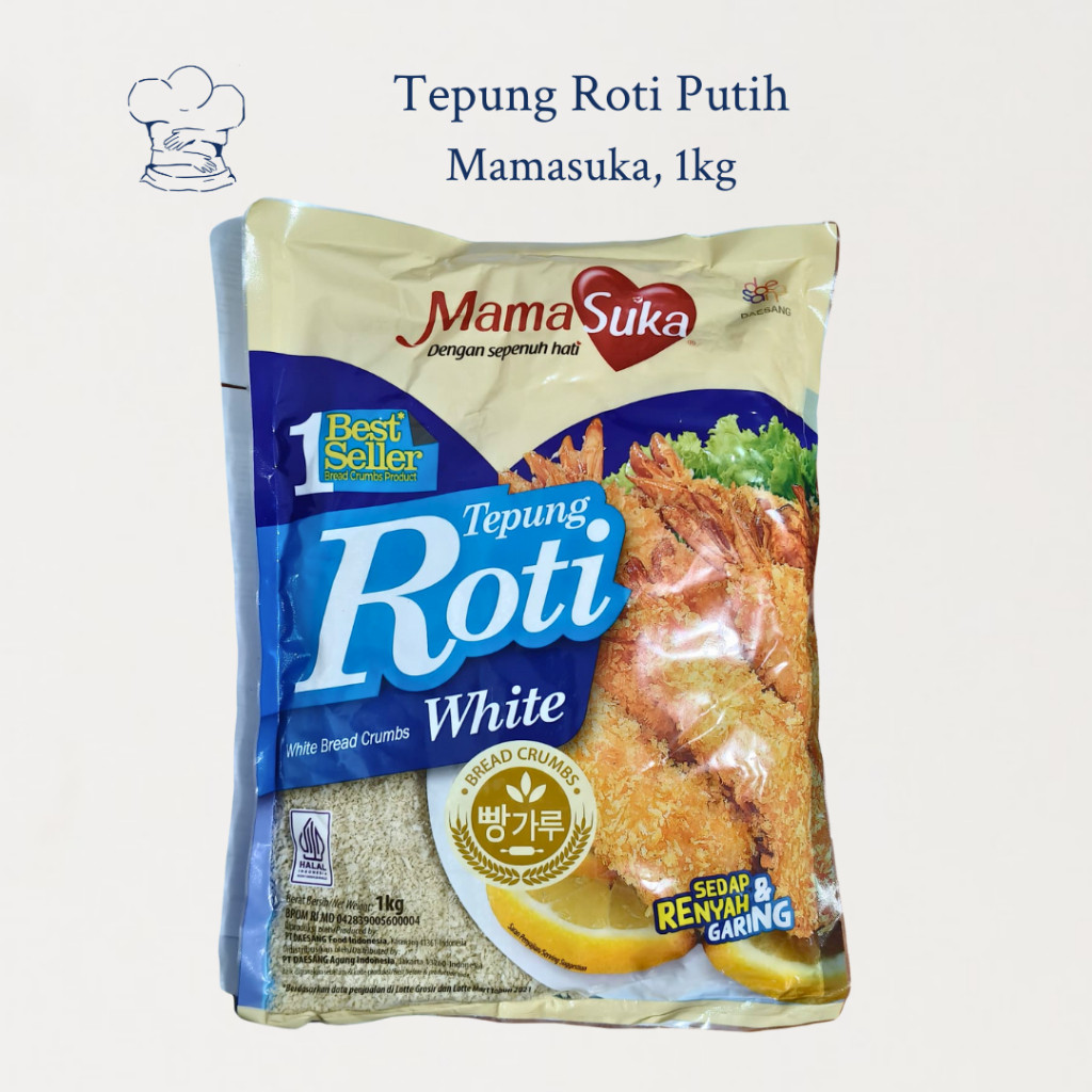 

MamaSuka Tepung Roti Putih 1kg – Tepung Panir Halus untuk Gorengan Renyah